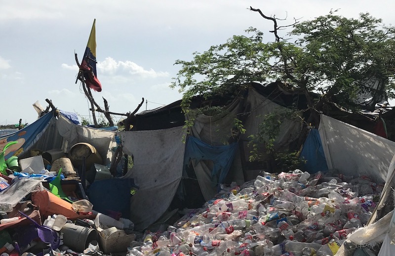 Wayuu shelter built in a landfill near Maicao, Colombia.